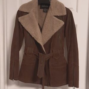 Victoria Secret Moda Intl Brown newbuck sherpa collar jacket